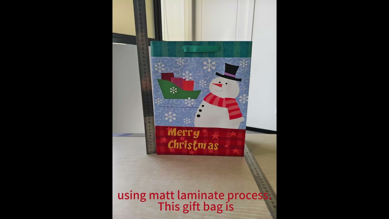 FHP Exquisite small light bulb snowman Christmas gift paper bag#paper #christmas #shopping
