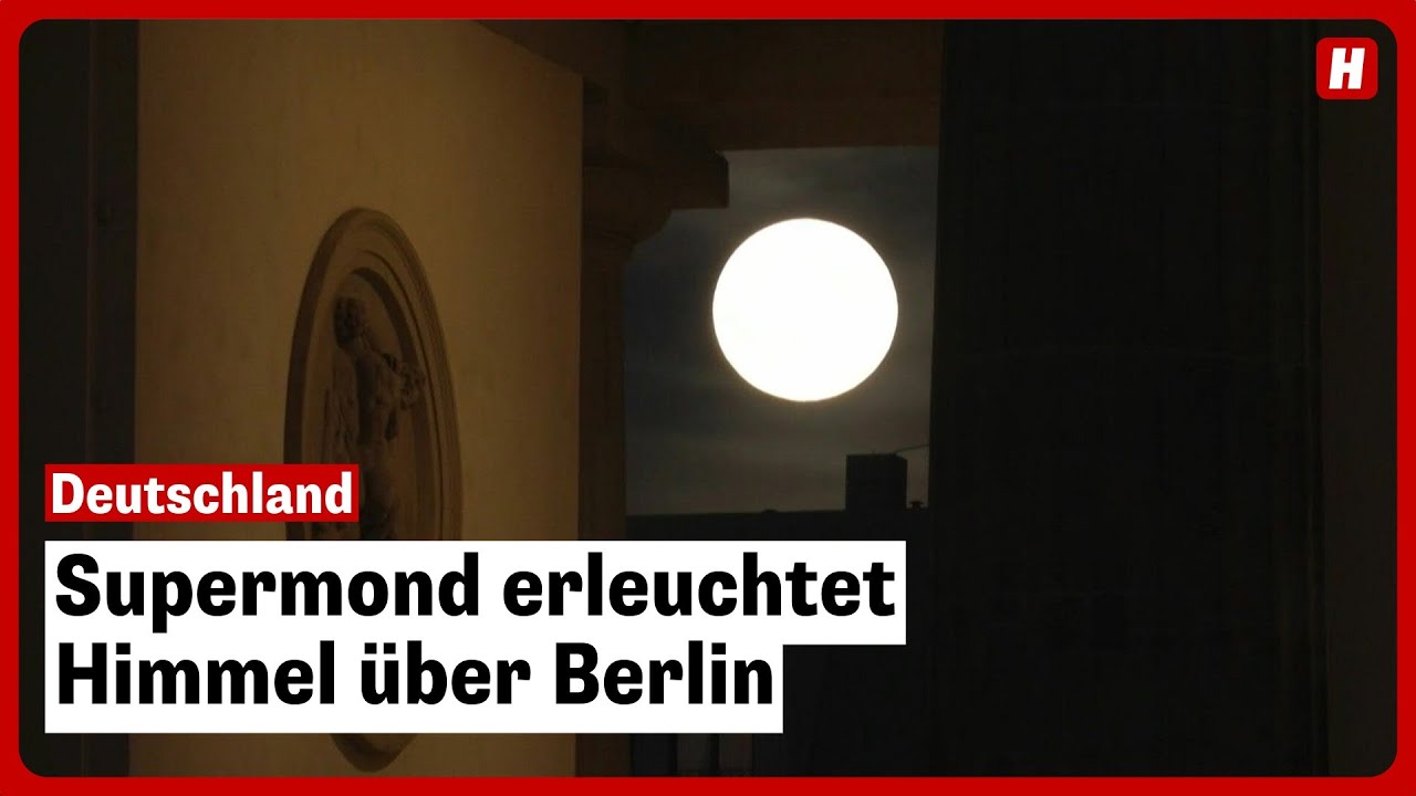 Supermond erleuchtet Himmel &uuml;ber Berlin