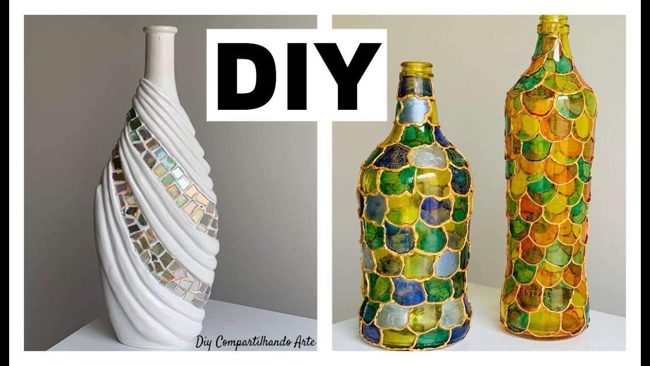 GARRAFAS DECORADAS 2 IDEIAS PARA FAZER E VENDER  DIY Artesanato e  Decoração do Compartilhando Arte