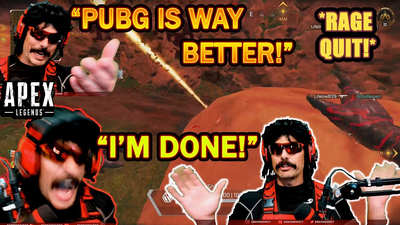 DrDisrespect RAGE QUITS Apex & Explains Why PUBG is WAY Better! (RAGE!)