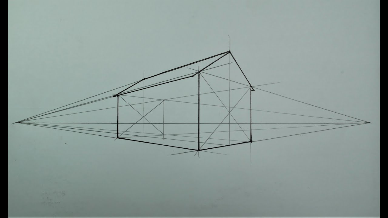 ARCHITECTURE BASIC HOW TO DRAW HOUSE IN 2 POINT PERSPECTIVE FOR BEGINNER