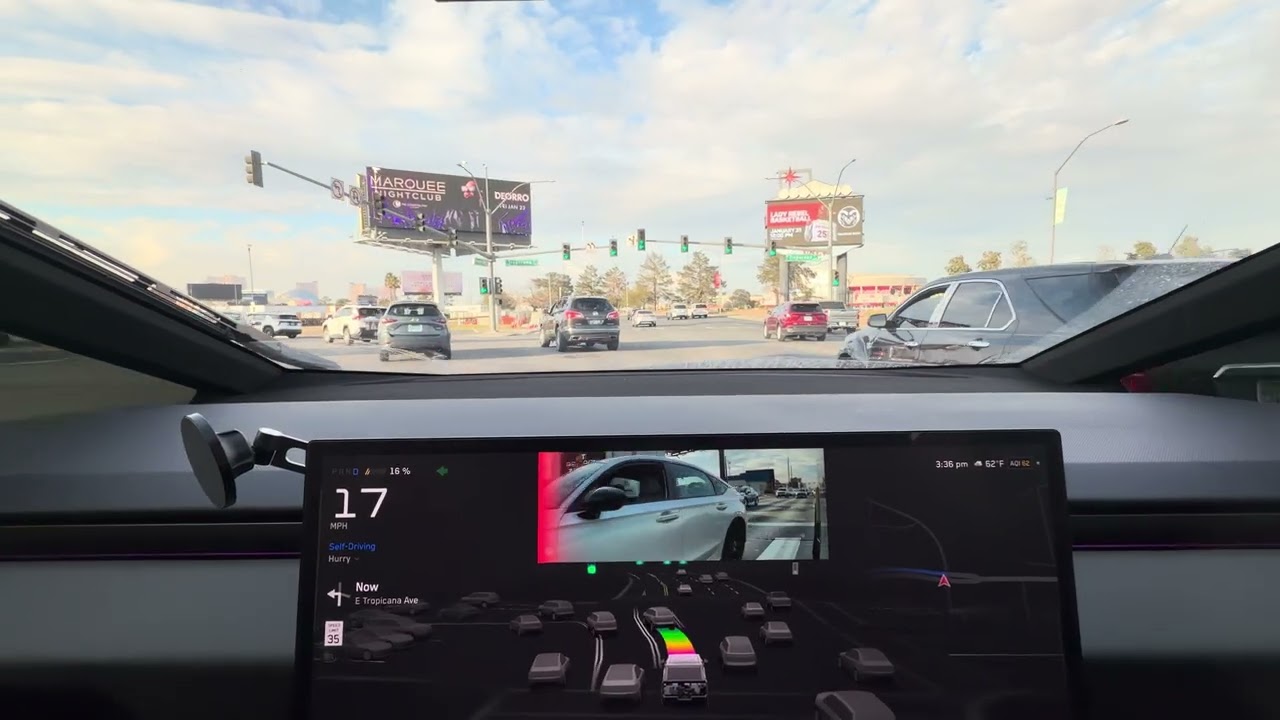2025 Tesla Cybertruck - Las Vegas Afternoon FSD Drive - January 23, 2026