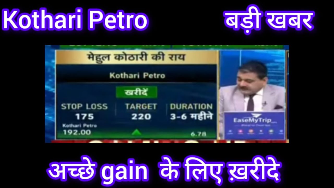 Kothari Petrochemical Share Latest News, Kothari Petro Share Chart Analysis, Kothari Petro Target