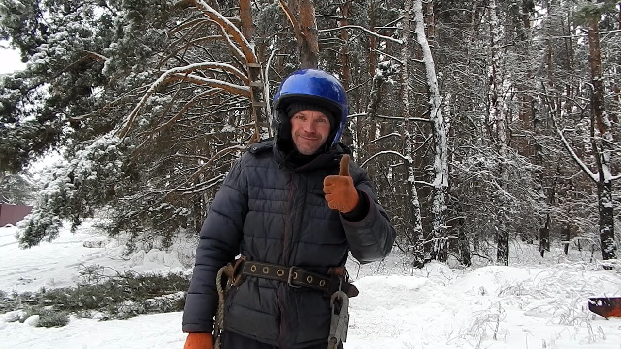 Обрізаю гілля зимою на електроскурері..