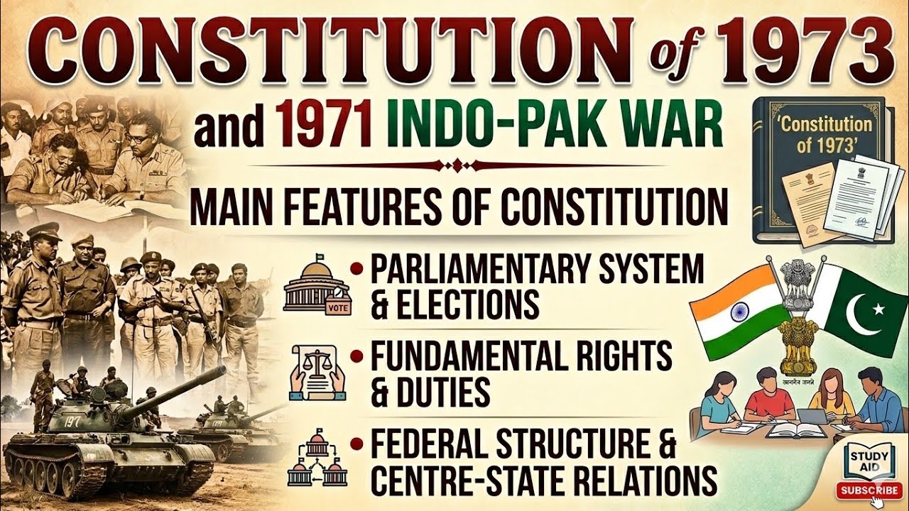 Constitution of 1973 | Features of 1973 Constitution | The Indo-Pak War 1971 | Pakistan Affairs 