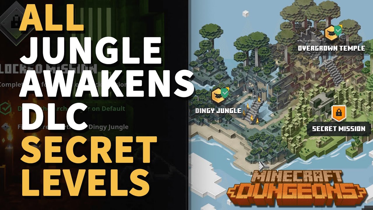All Jungle Awakens DLC Secret Levels Minecraft Dungeons