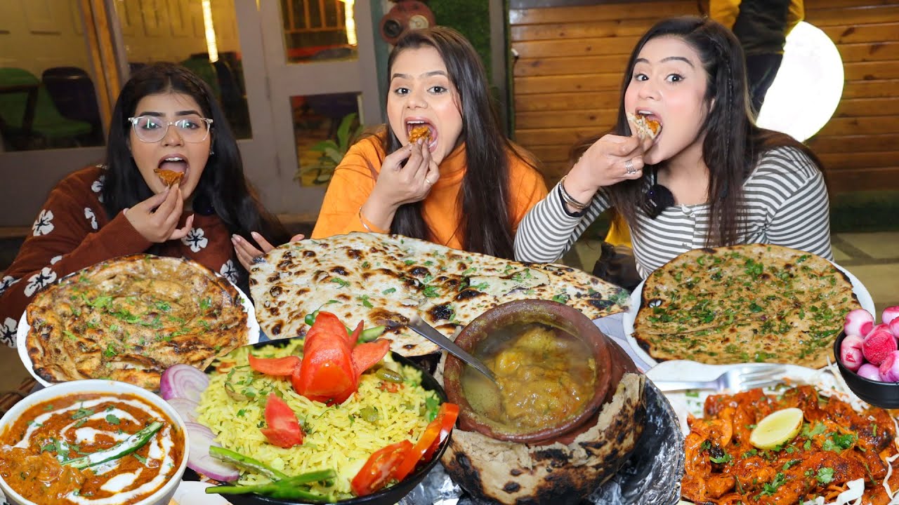 Biggest Naan, Handi Dal, Mirchi Paratha, Paneer Sabji, Pulao, Chaap Eating Challenge |Food Challenge