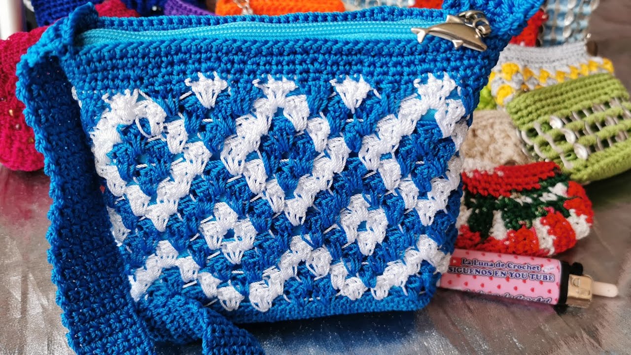 BolsoTejido a Crochet punto peruano /La Luna Del Crochet