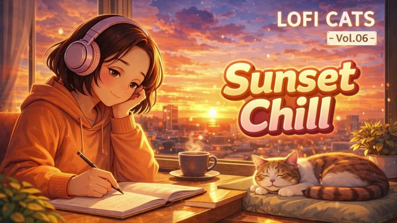 Soft Sunset Lofi 🐱 | Relaxing Evening Beats to Unwind 🌅 (LOFI CATS Vol.06)