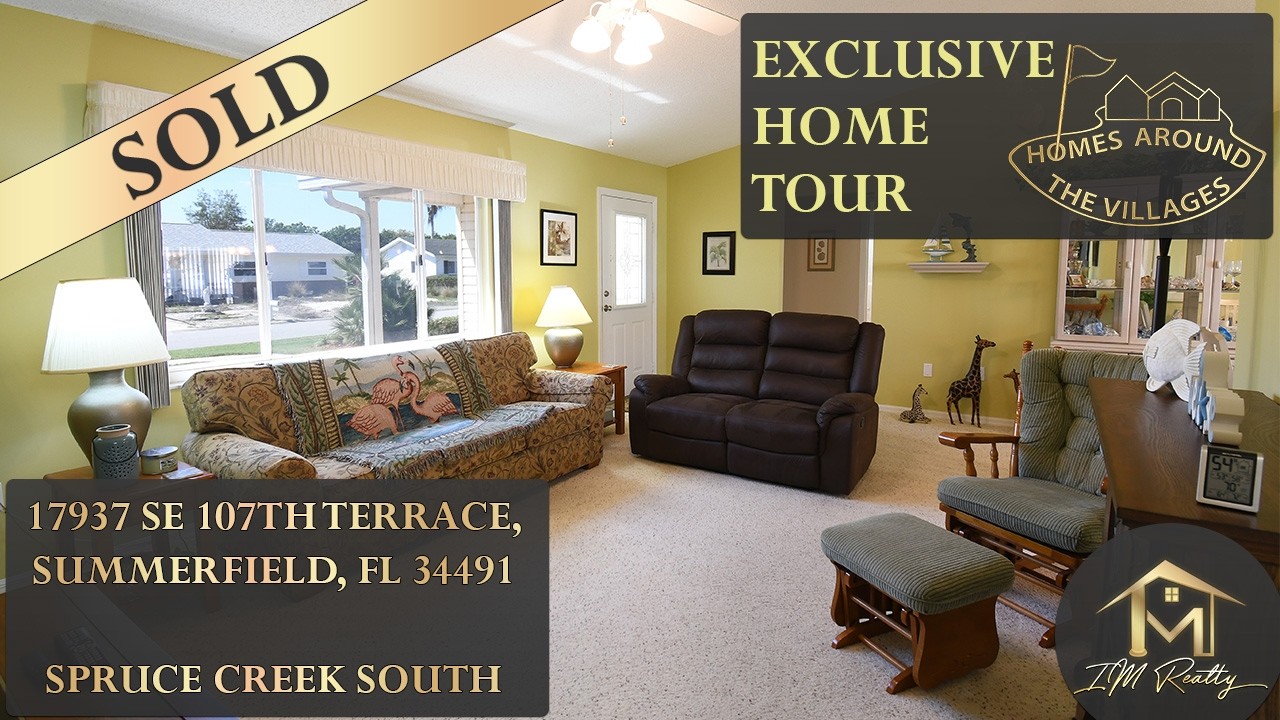 Vaulted Ceilings, Lanai & Golf Cart Garage | In Spruce Creek South | 17937 SE 107th Ter | Ira Miller