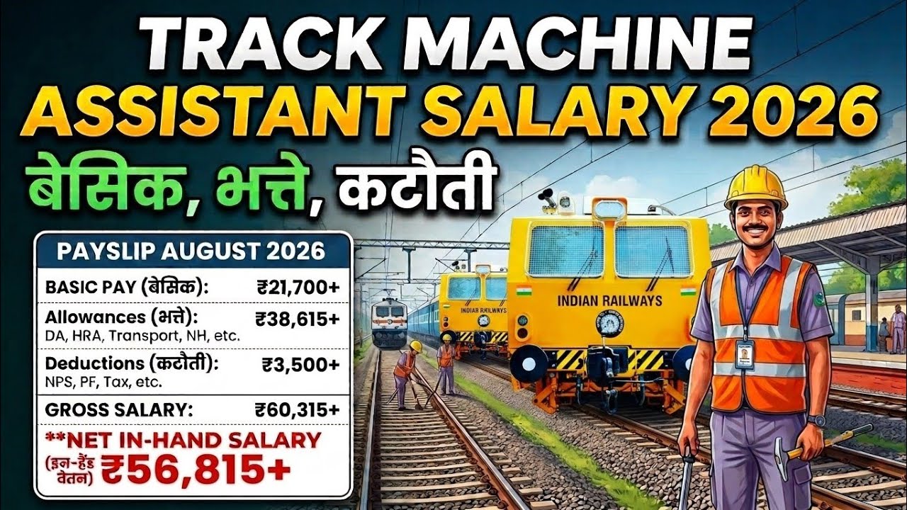 Track Machine Assistant Salary | Level-1  | Track Machine Salary | about Salary #rrbgroupd #payslip