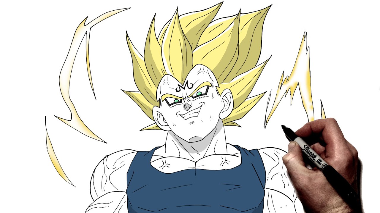 How To Draw Ultra Majin Vegeta | Step By Step | Dragon Ball Legends