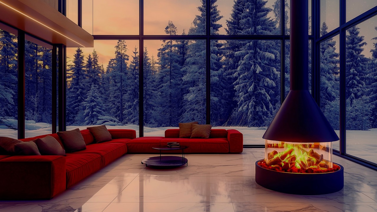EVENING FIREPLACE JAZZ • Warm & Peaceful Ambience