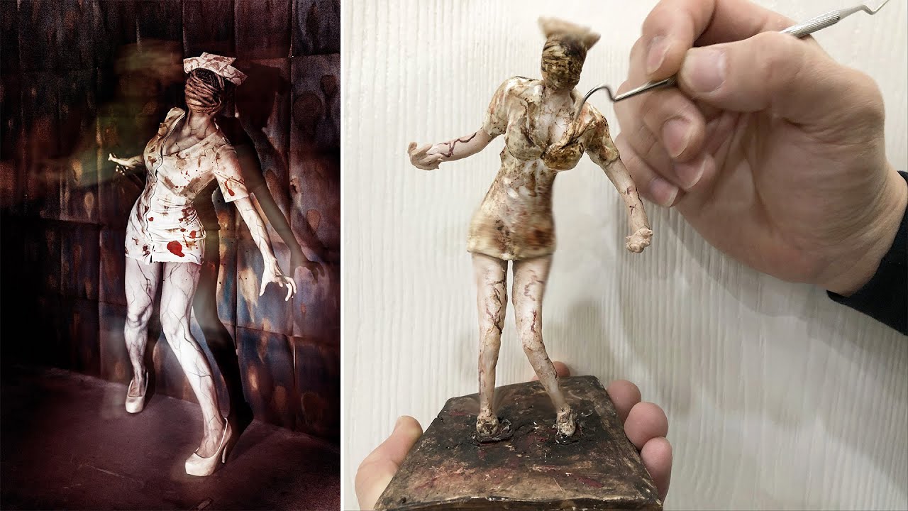 Making silent hill-nurse with clay