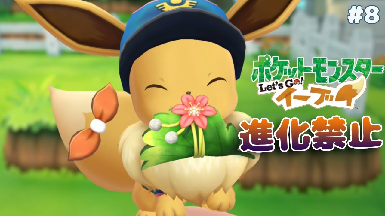 【ピカブイ】進化前ポケモン縛り！イーブイのまま全クリするぞ！ #8｜ポケットモンスター Let’s Go イーブイ【提灯頭の鶴】
