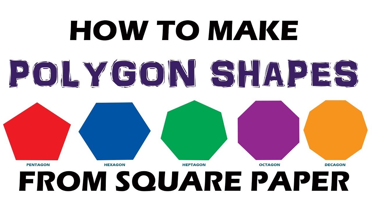 How to make Polygon Shapes from square paper | Pentagon | Hexagon | Heptagon | Octagon | Decagon |A4