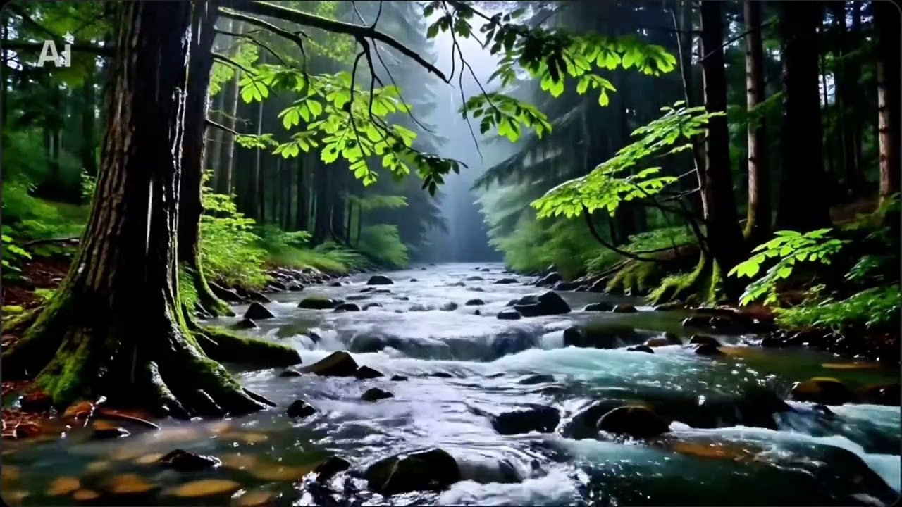 🌲 Forest Night: Rain, River & Deep Relaxation🌙 Peaceful Nature Sounds for Deep Sleep