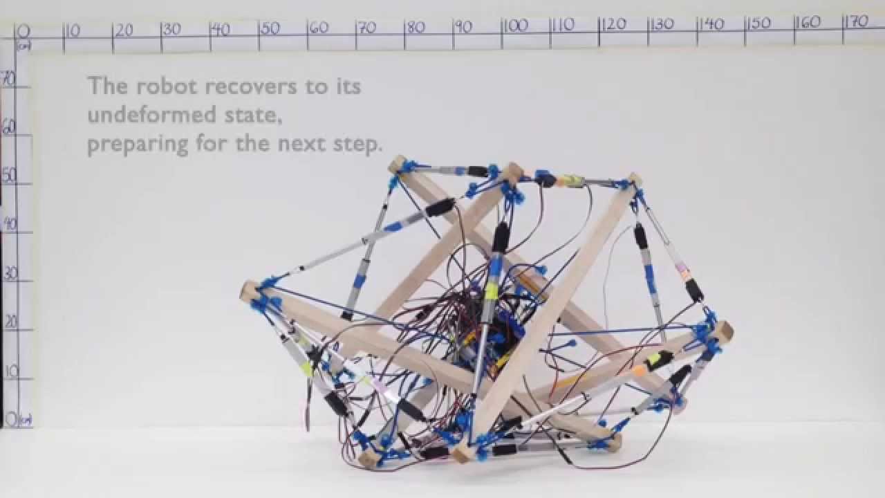 Rapid Prototyping Design and Control of Tensegrity Soft Robot for Locomotion