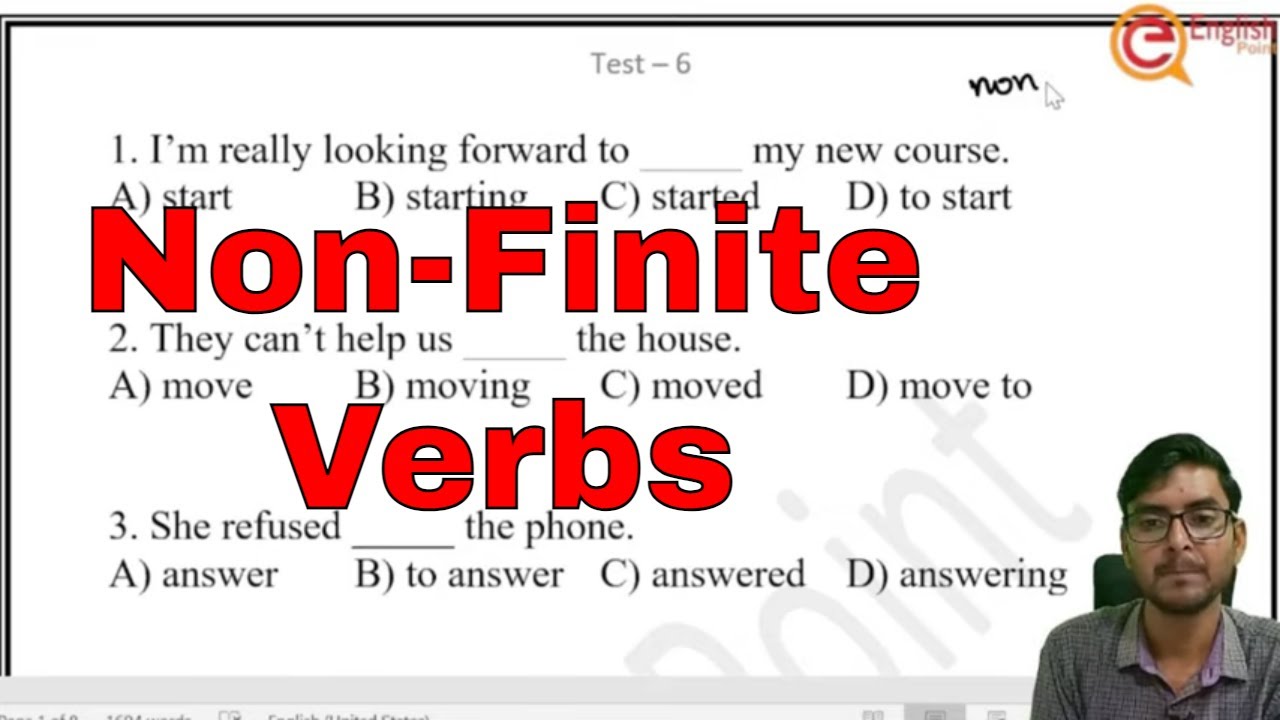 Verbs | Verb Exercise | Non-Finite Verbs | AS and LIKE | Infinitive and GERUND | English Point