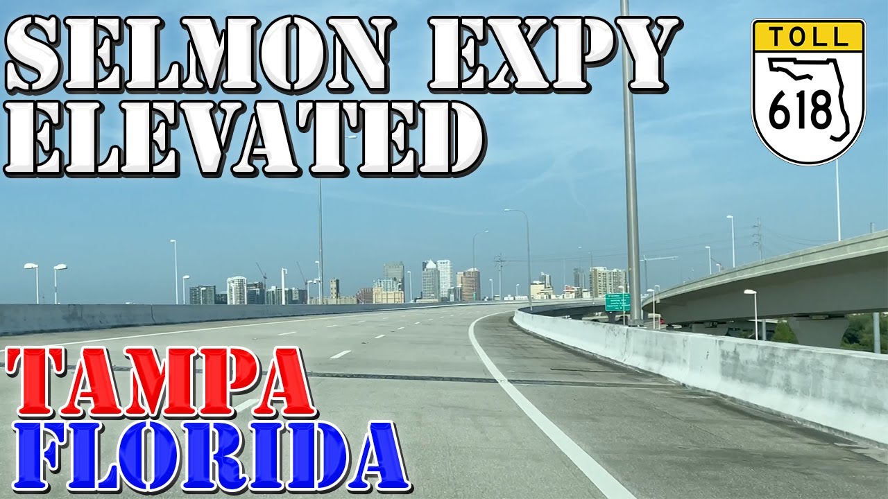 Selmon Expressway ELEVATED LEVELS - Tampa - Florida - 4K Highway Drive