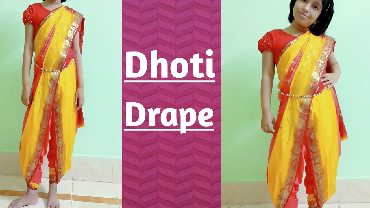 Dhoti style saree | How to drape Dhoti style saree | Dhoti saree drape for girls