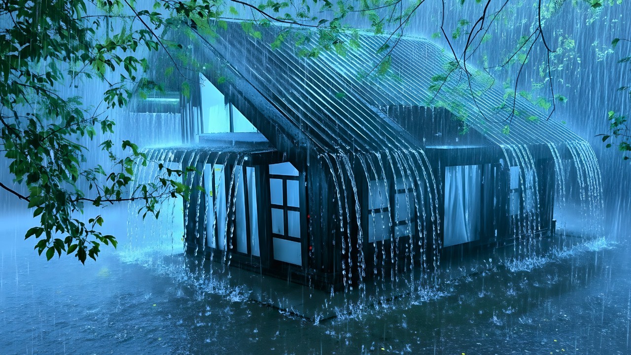 Can’t Sleep? Relax Instantly with Gentle Rain & Soft Thunder on a Cozy Tin Roof at Night