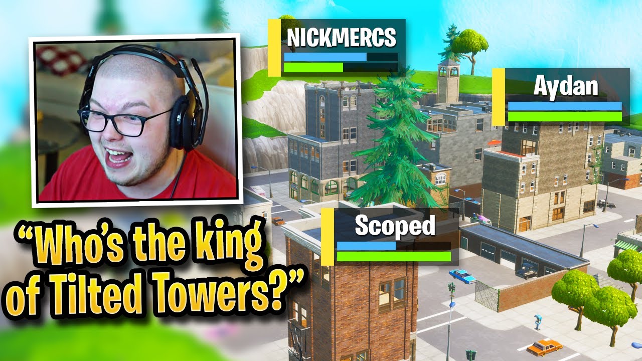 AYDAN vs NICKMERCS vs SCOPED in TILTED TOWERS Throwback Tournament!
