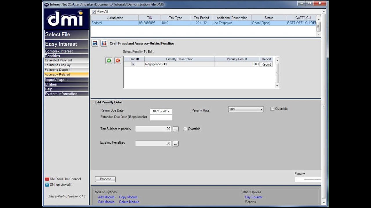 Accuracy Related Penalty Tutorial Video