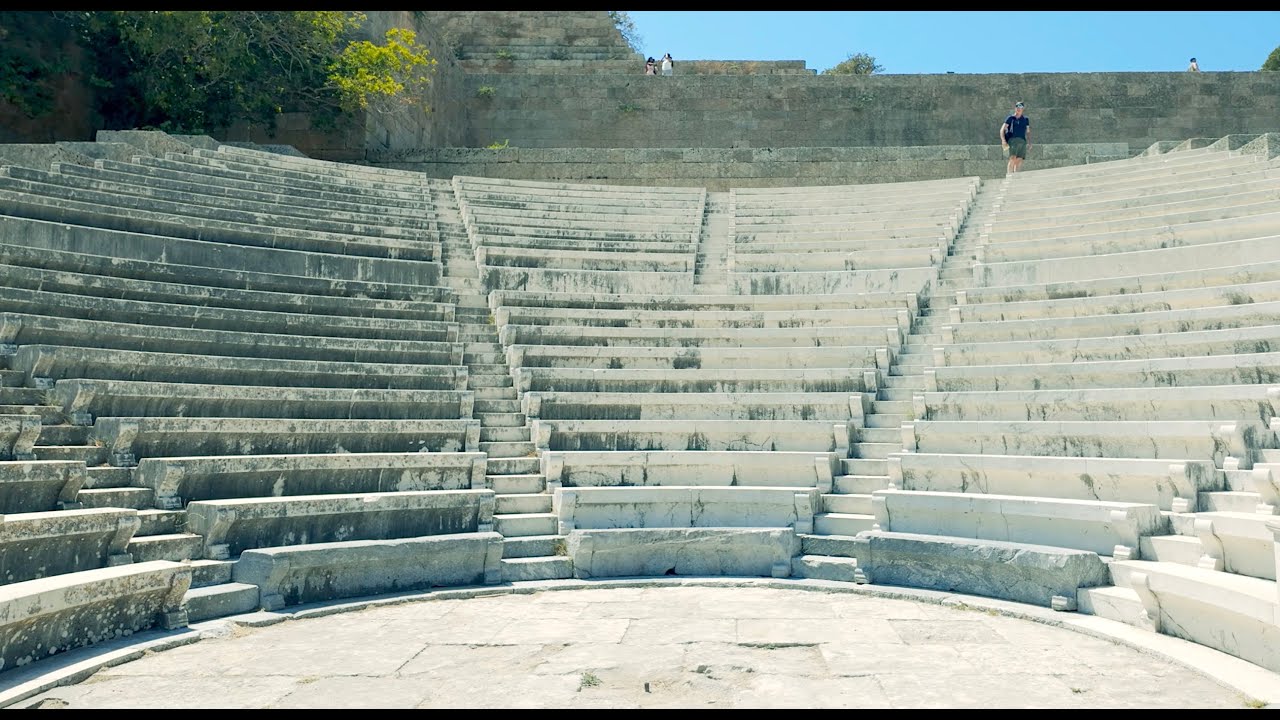 Greece Walk - Rhodes - The Ancient Acropolis, Amphitheatre, and Stadium ASMR