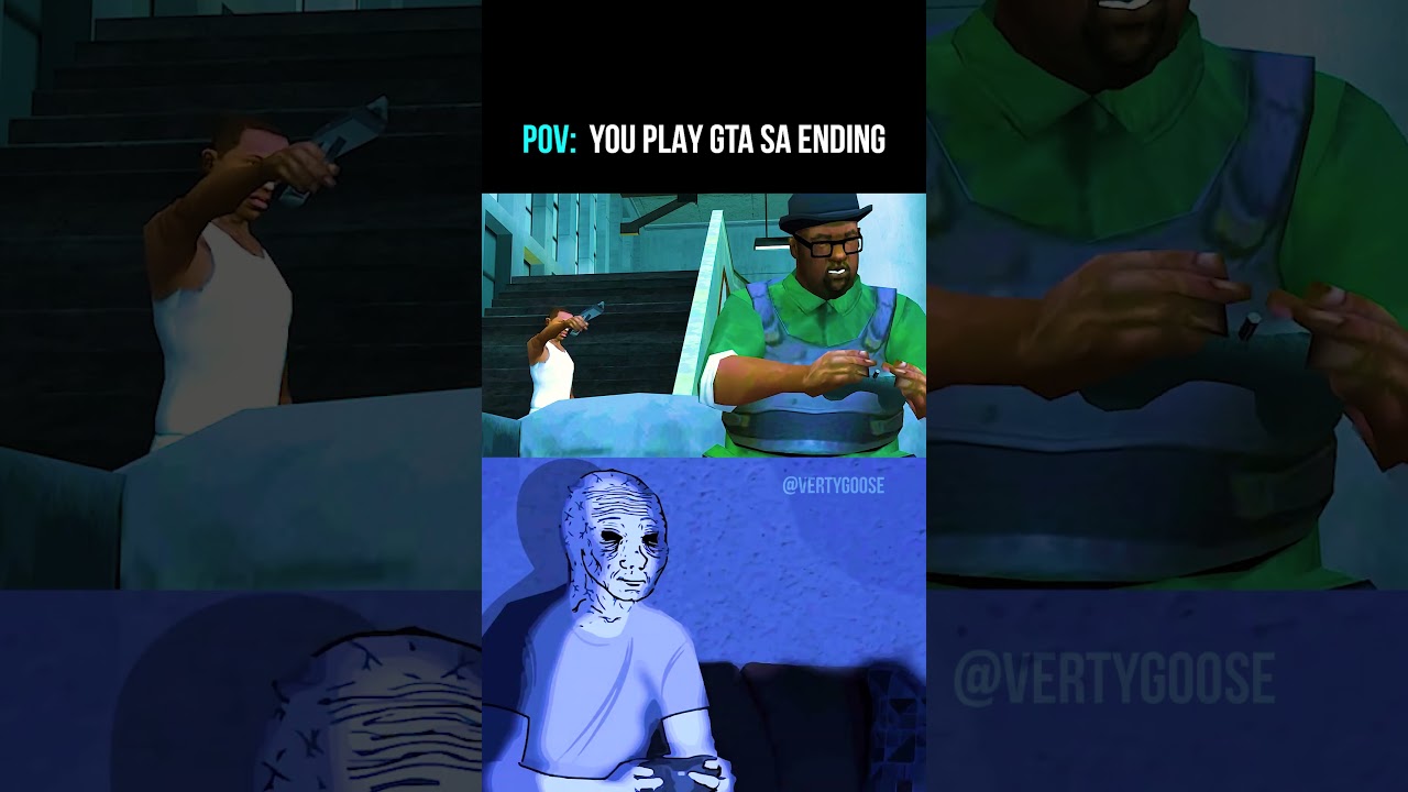 POV: GTA 5 VS GTA: San Andreas Ending! (Nostalgia) #shorts #gta #gta5 #gtasanandreas