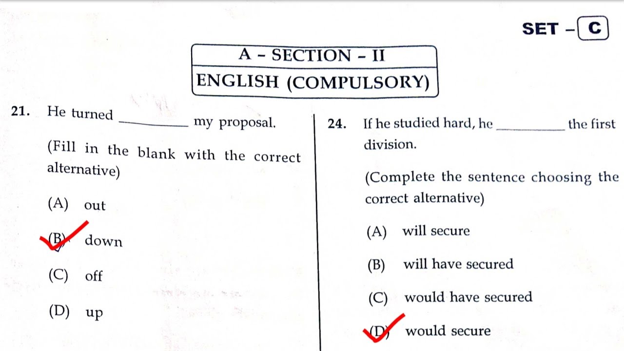 OSSTET Official Answer Key 2021 // English (Compulsory) // OSSTET English Answer Key