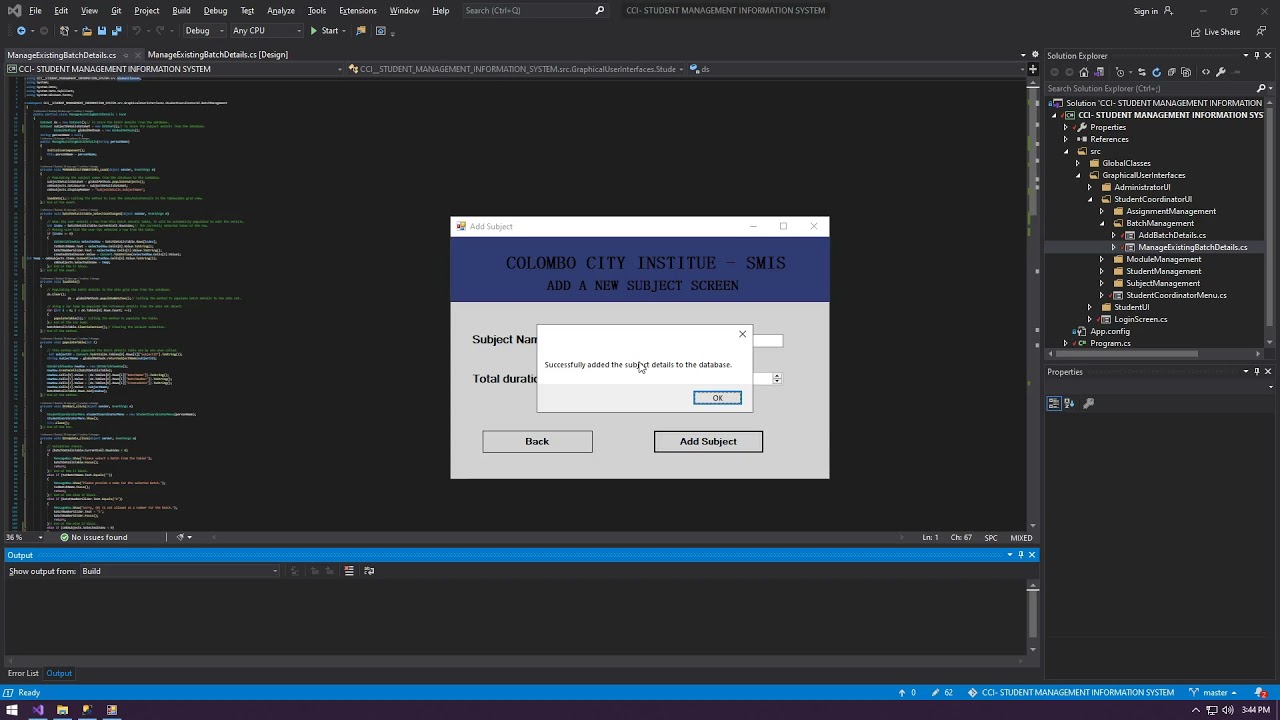 A demonstration about the windows application which I've created for my assignment