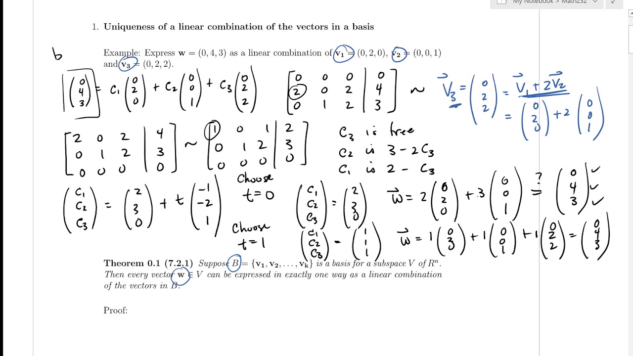 SFU MATH 232 7.2 Properties of Bases