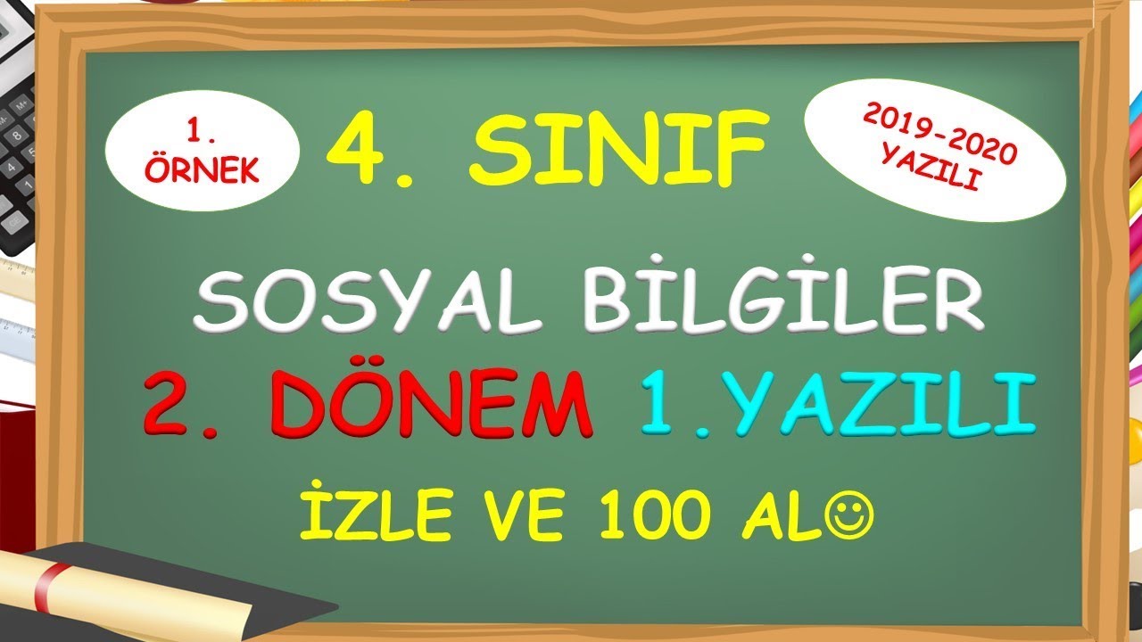 4. Sınıf Sosyal Bilgiler 2. Dönem 1. Yazılı - Yardımcı Öğretmen