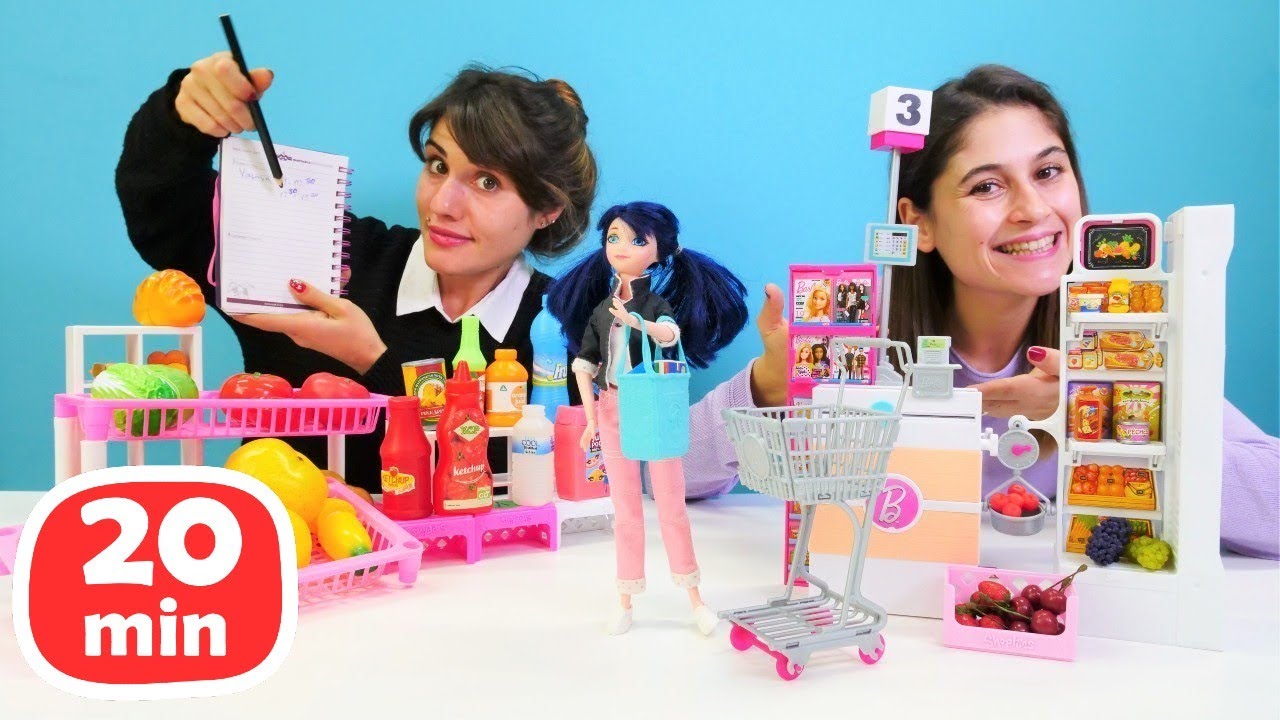 Marinette, Barbie ve Elsa oyuncak bebekler. Ayşe ve Ümit ile komik videolar!