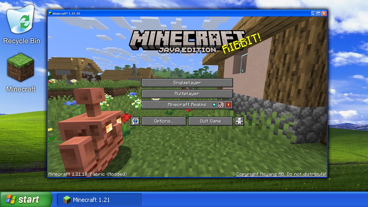 Играю в Minecraft 1.21.10 на Windows XP!