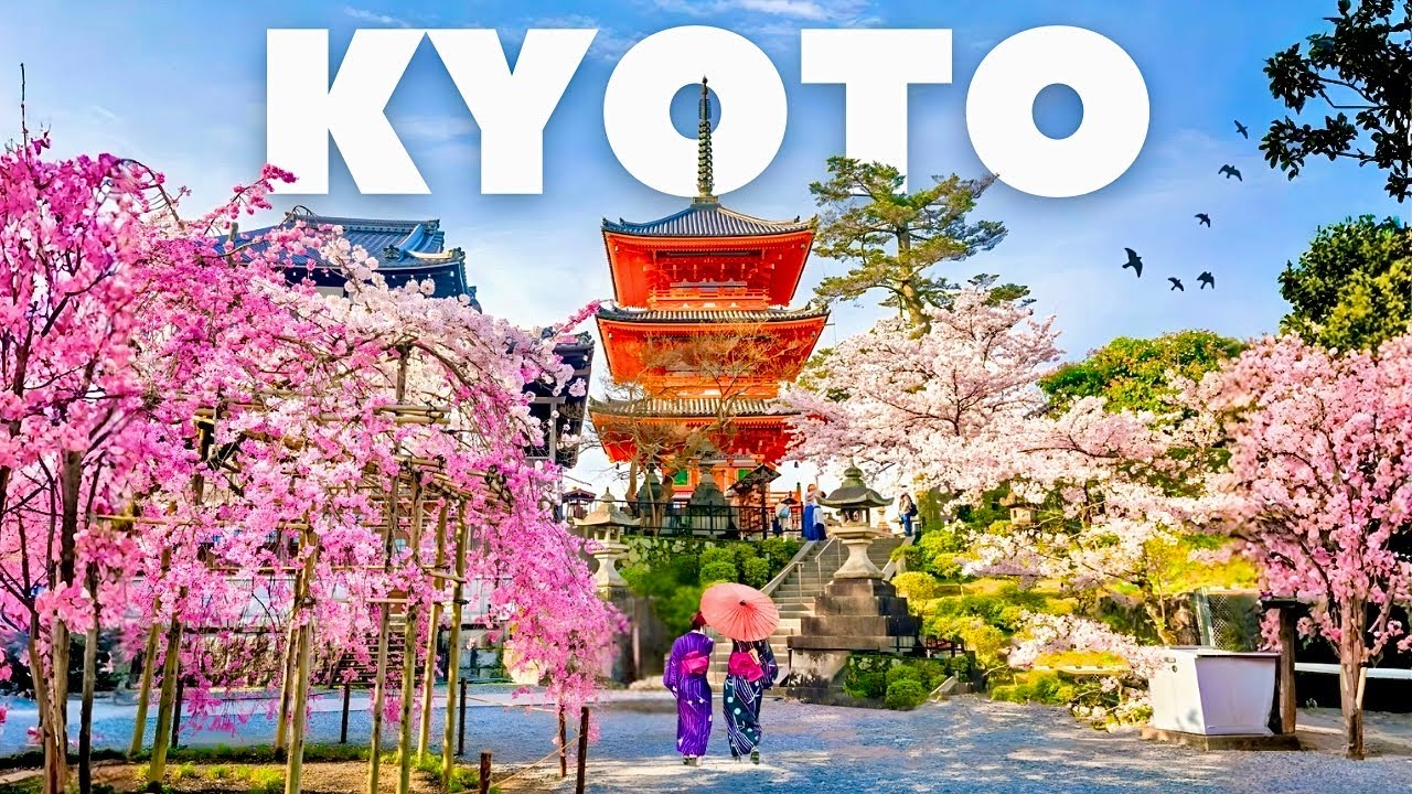 Historic KYOTO 🌸 Sakura Springtime Walking Tour in Japan | 4K, 60fps HDR
