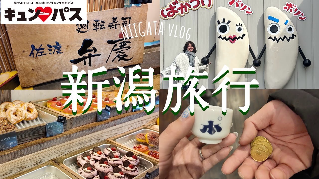 〈 新潟 vlog 〉 キュンパス❤️ | 新潟日帰り旅行🌾 | 新潟グルメ観光地巡り🍘