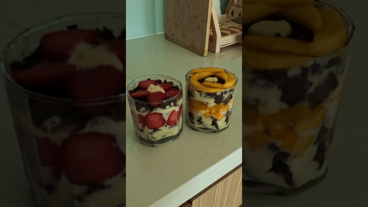 🍓Десерт в стакане с заварным кремом🌱 #420 #homemadedessert #custard #заварнойкрем