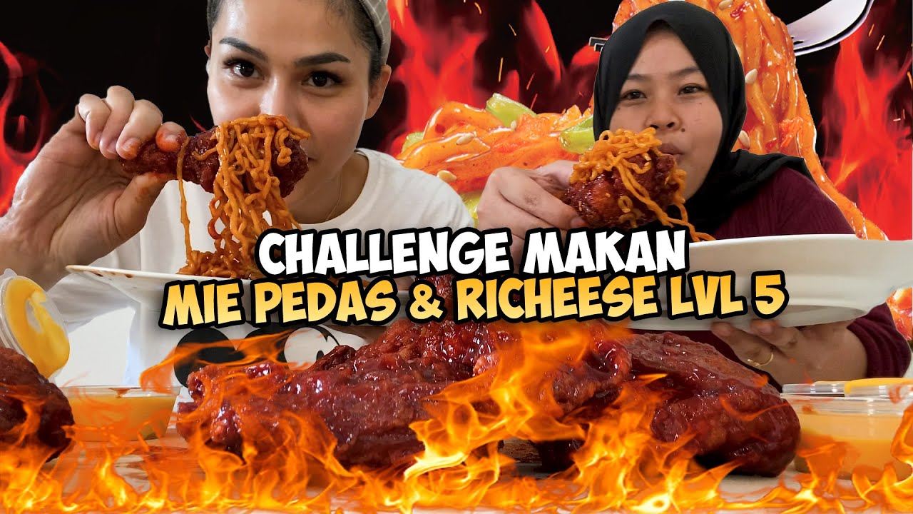 DUT CHALLENGE SUS MAKAN MIE GORENG SUPER HOT & AYAM RICHEESE LEVEL 5‼ KOK MALAH DUT YANGKEPEDESAN 🤣