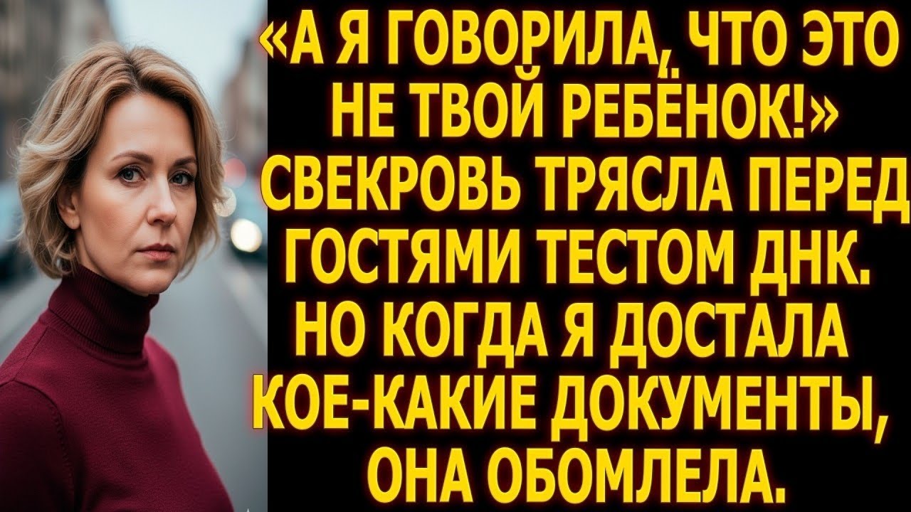 «Он не твой!» Свекровь трясла перед гостями тестом ДНК. Но когда я достала кое-какие документы, она