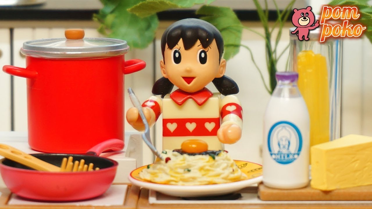 【DORAEMON】Delicious carbonara made by Sizuka / 【ドラえもん】 美味しさに感動！しずかちゃんの手作り絶品カルボナーラ