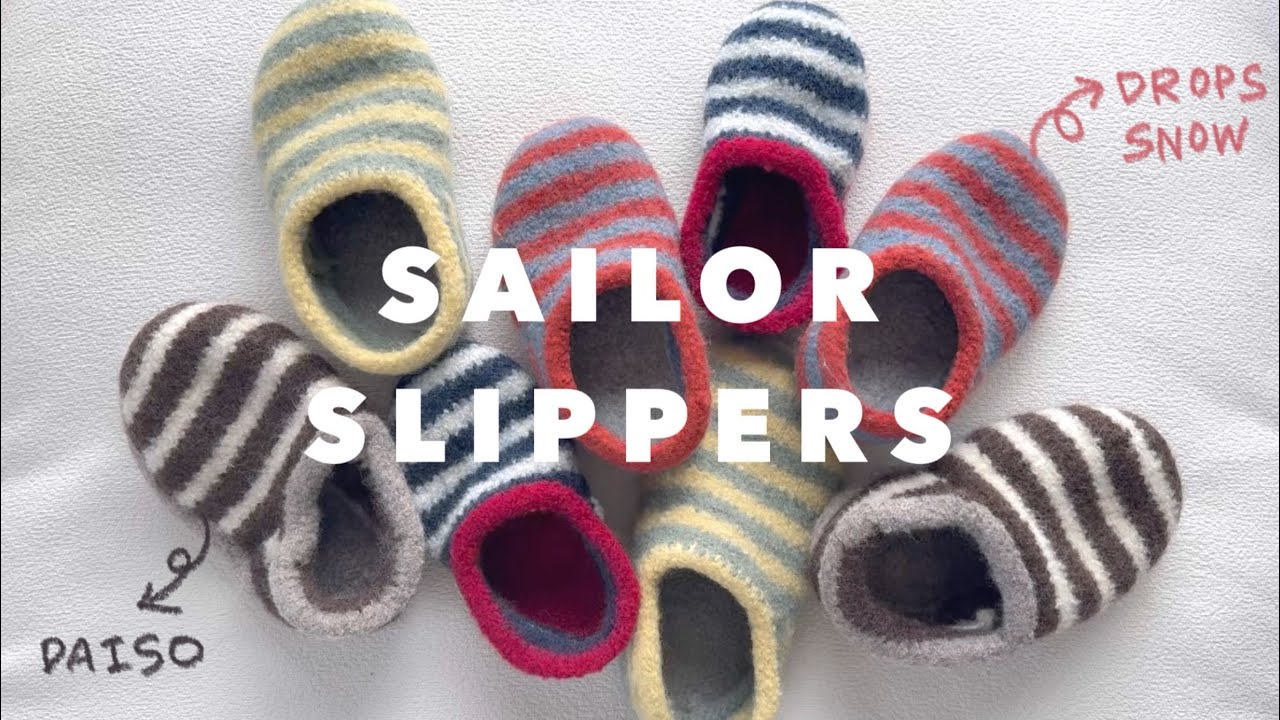 세일러 슬리퍼 | sailor slippers | 🧶 4켤레 뜨며 비교한 원작실 다이소실 총정리