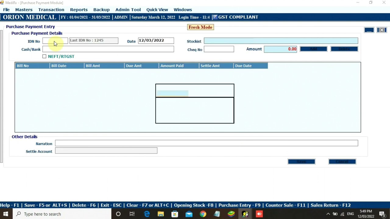 PURCHASE PAYMENT