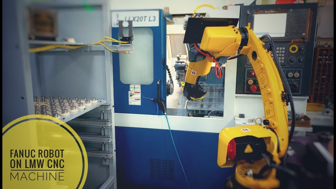 LMW cnc machine automation - fanuc robot cnc machine loading unloading #cnc #fanuc #automation