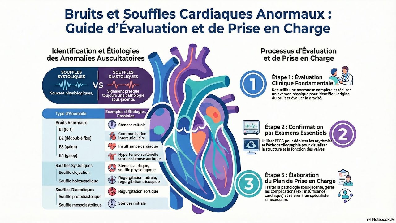 EACMC.062 : BRUITS CARDIAQUES ANORMAUX, SOUFFLES CARDIAQUES (simplifiée)