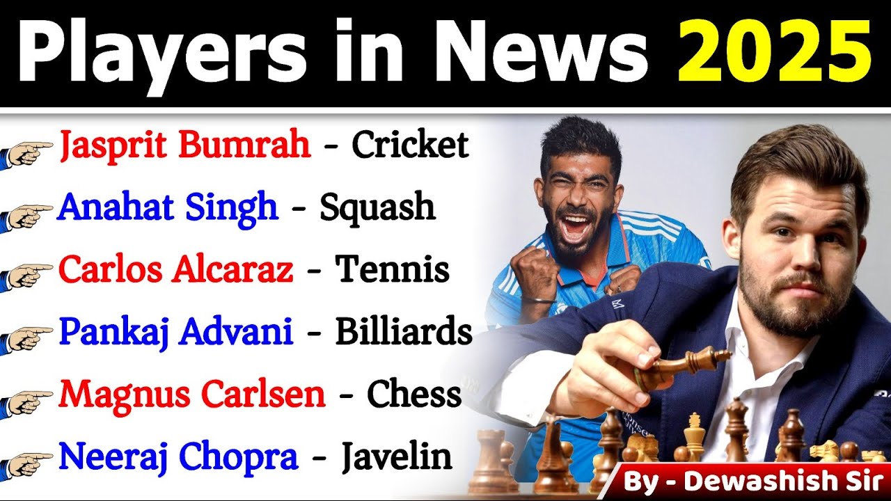 Famous Sports Players 2025 | चर्चित खिलाड़ी 2025 | Sports Personalities | Current Affairs 2025 #gk