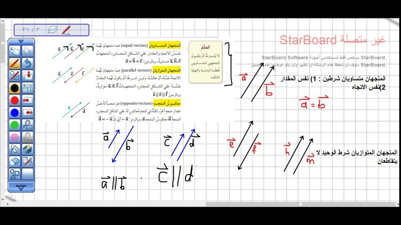 ما هي المتجهات المتساويه  والمتجهات المتوازية ومعكوس المتجه#shortsvideo #shorts