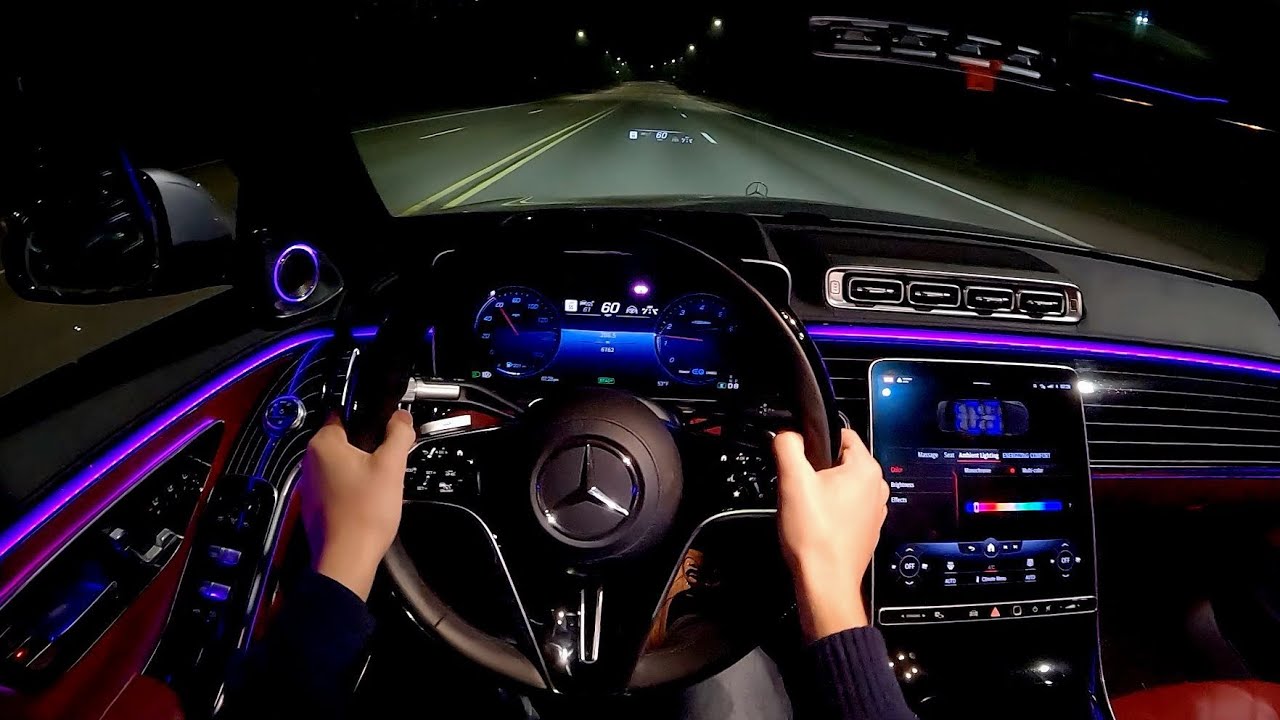 2021 Mercedes-Benz S580 - POV Night Drive (Binaural Audio)
