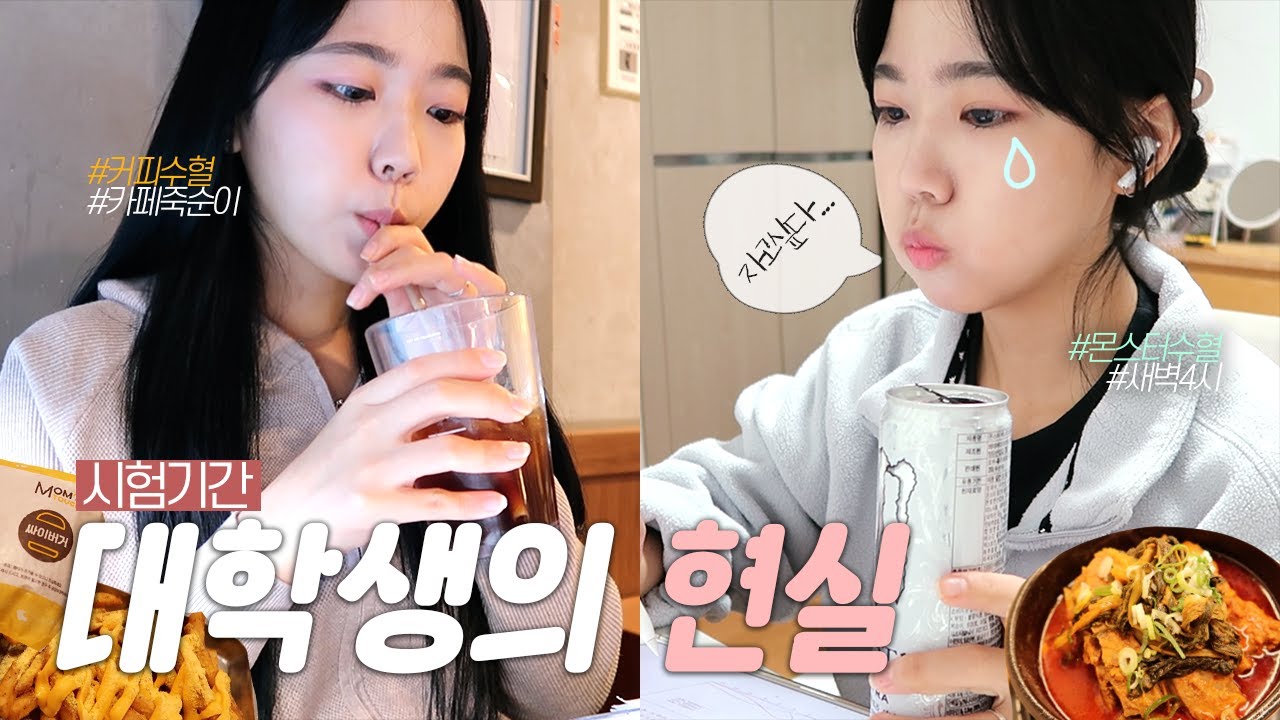 밤샘공부•• 1일1커피•• 경제금융학과 1학년의 죽어가는 셤기간 VLOG